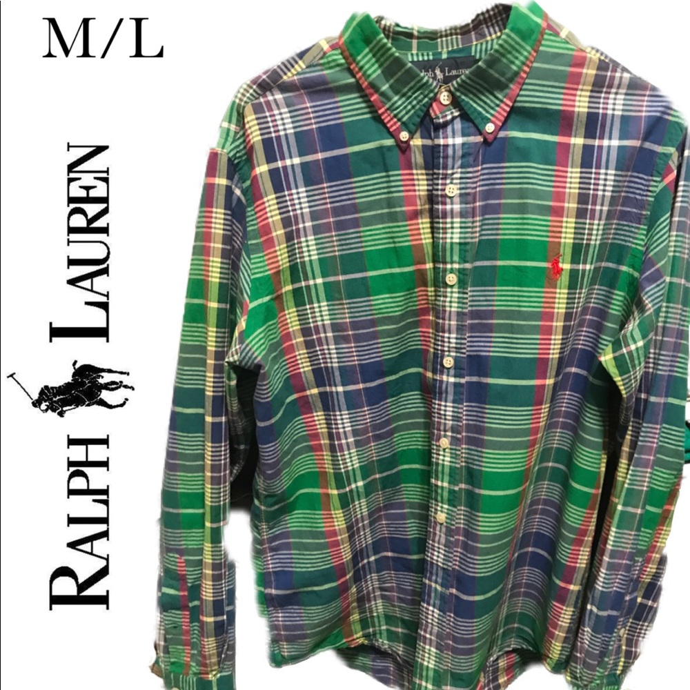 M/L CAUAL PLAID BUTTON DOWN BY: RALPH LAUREN